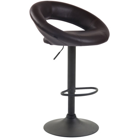 Tabouret de bar Olinda, similicuir noir brun