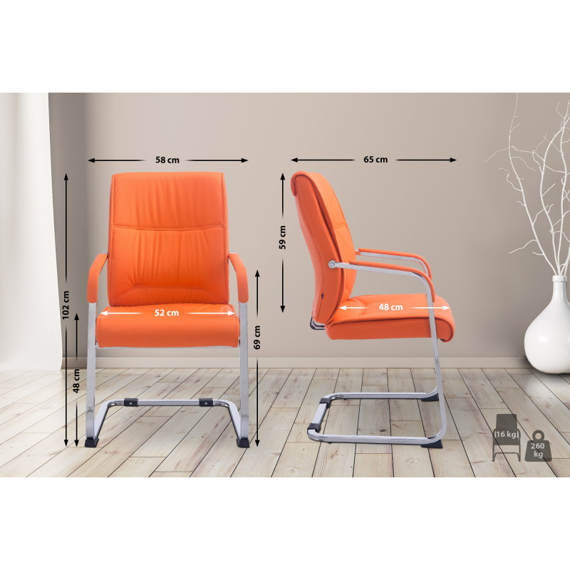 Fauteuil visiteur XL Anubis orange