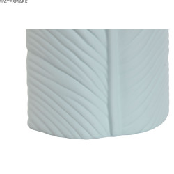 Vase Home ESPRIT Bleu ciel Grès Tropical Feuille d'une plante 22 x 15 x 70 cm