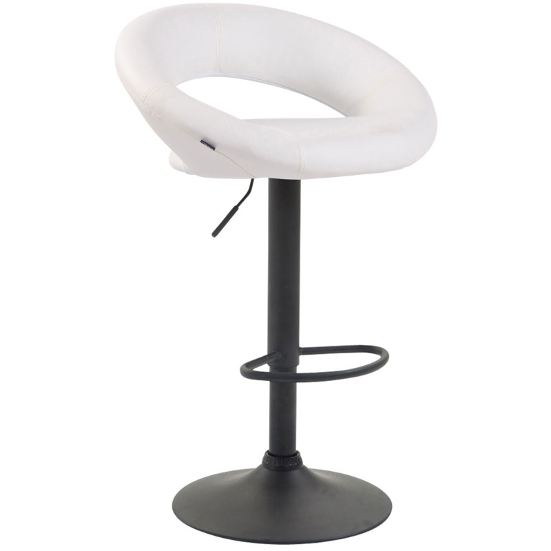 Tabouret de bar Olinda, similicuir noir blanc