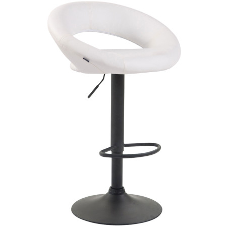 Tabouret de bar Olinda, similicuir noir blanc