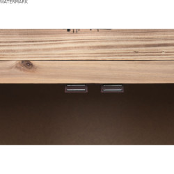 Table de Nuit Home ESPRIT Noir Naturel Bois d'épicéa Bois MDF 45 x 34 x 66 cm