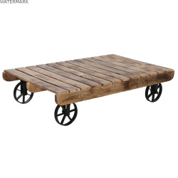 Table Basse Home ESPRIT Noir Naturel Métal Bois de manguier 130 x 80 x 32 cm
