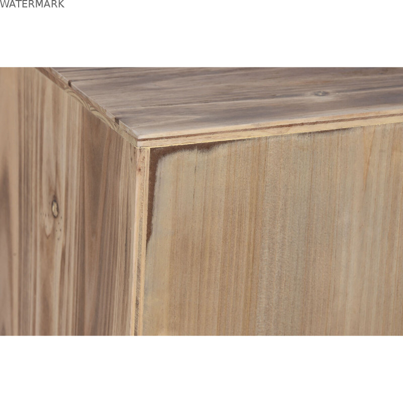 Table de Nuit Home ESPRIT Noir Naturel Bois d'épicéa Bois MDF 45 x 34 x 66 cm