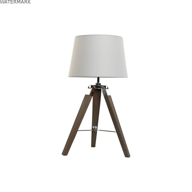 Lampe de bureau Home ESPRIT Blanc Marron Bois 36 x 36 x 60 cm