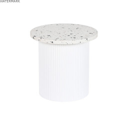 Table d'appoint Home ESPRIT Blanc Bois MDF Terrazzo 40 x 40 x 37,5 cm