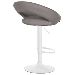 Tabouret de bar Olinda tissu blanc gris