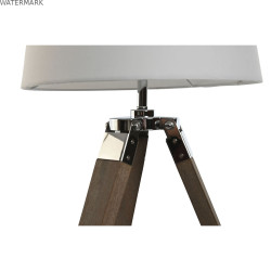 Lampe de bureau Home ESPRIT Blanc Marron Bois 36 x 36 x 60 cm