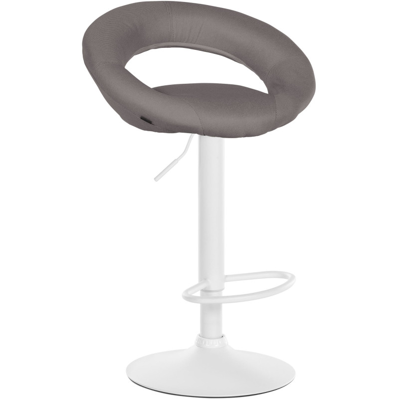 Tabouret de bar Olinda tissu blanc gris