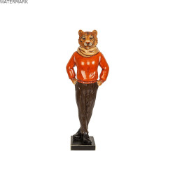Figurine Décorative Romimex Rouge Résine Tigre 14 x 37 x 10 cm