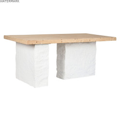 Table de Salle à Manger Home ESPRIT Blanc Résine Sapin 180 x 90 x 77 cm