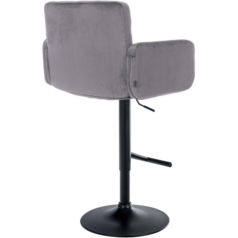 Tabouret de bar Los Angeles velours gris foncé