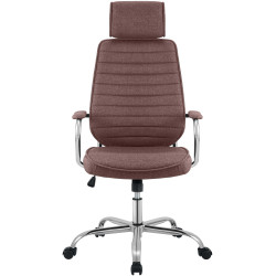Fauteuil de bureau Rako en tissu marron