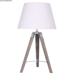 Lampe de bureau Home ESPRIT Blanc Marron Bois 36 x 36 x 60 cm