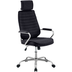 Fauteuil de bureau Rako en tissu noir