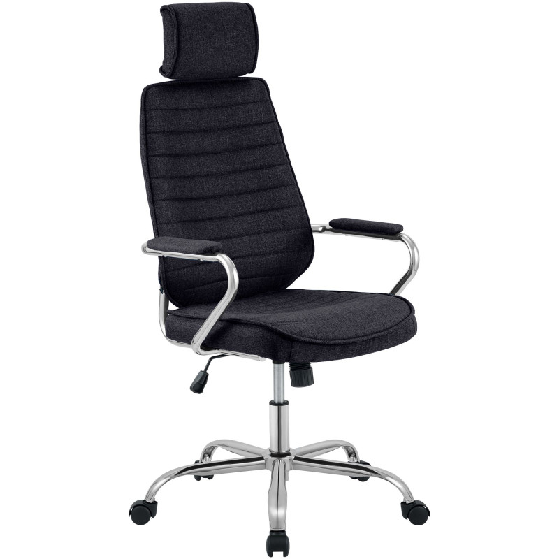 Fauteuil de bureau Rako en tissu noir