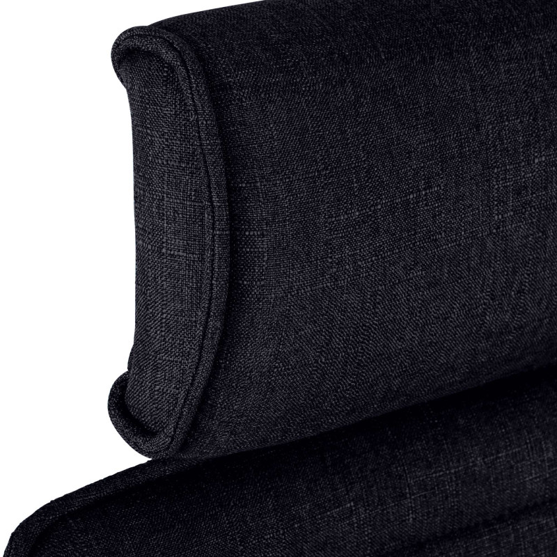 Fauteuil de bureau Rako en tissu noir