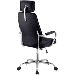 Fauteuil de bureau Rako en tissu noir