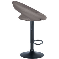 Tabouret de bar Olinda tissu noir gris