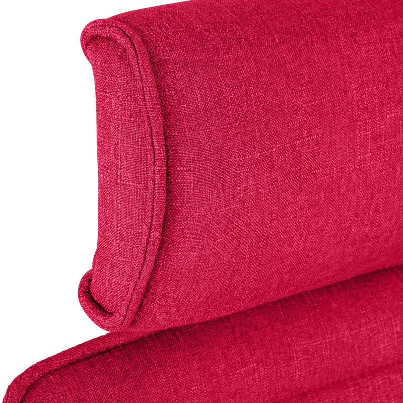 Fauteuil de bureau Rako en tissu rouge