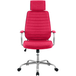 Fauteuil de bureau Rako en tissu rouge