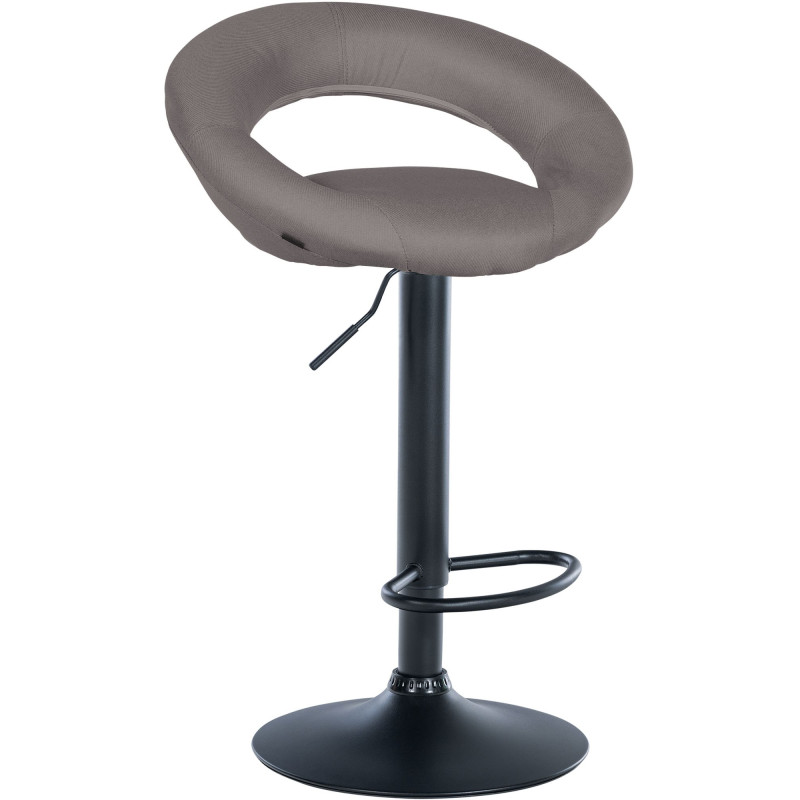 Tabouret de bar Olinda tissu noir gris