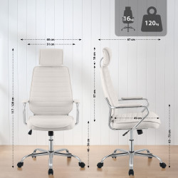 Fauteuil de bureau Rako en tissu beige