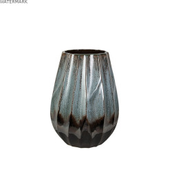 Vase Romimex Bleu Noir Bleu/Noir Céramique 23 x 28 x 23 cm