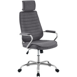 Fauteuil de bureau Rako en tissu gris foncé