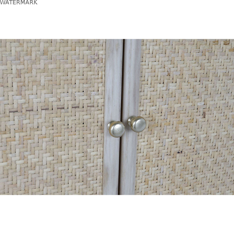 Porte-manteau avec miroir Home ESPRIT Naturel Rotin Bois de paulownia Miroir 92 x 40 x 181 cm