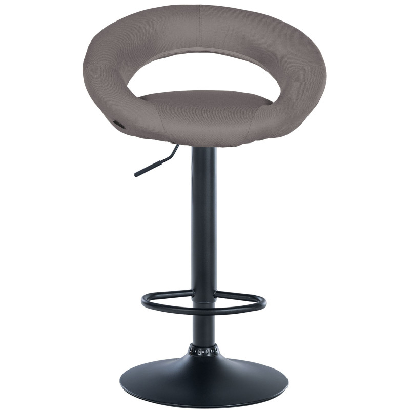Tabouret de bar Olinda tissu noir gris