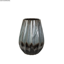 Vase Romimex Bleu Noir Bleu/Noir Céramique 23 x 28 x 23 cm