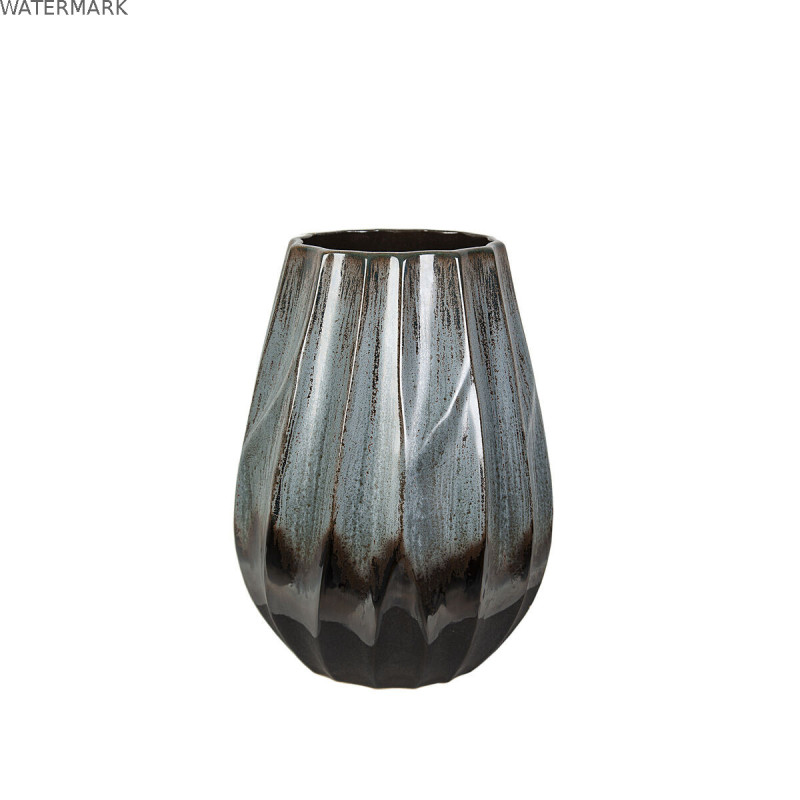 Vase Romimex Bleu Noir Bleu/Noir Céramique 23 x 28 x 23 cm