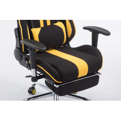 Fauteuil de bureau Racing Limit en tissu avec repose-pieds noir/jaune