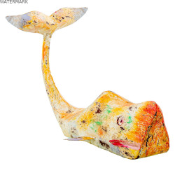 Figurine Décorative Alexandra House Living Jaune Fer Baleine 47 x 26 x 29 cm