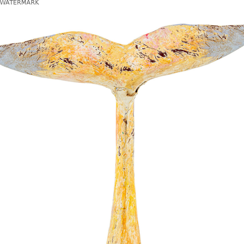 Figurine Décorative Alexandra House Living Jaune Fer Baleine 47 x 26 x 29 cm