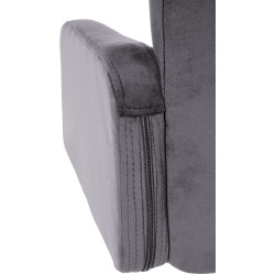 Tabouret de bar Los Angeles velours chrome gris foncé