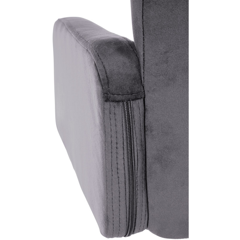 Tabouret de bar Los Angeles velours chrome gris foncé