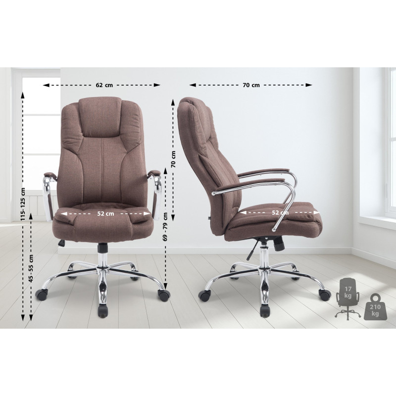 Fauteuil de bureau BIG Xanthos en tissu marron
