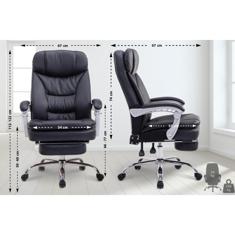Fauteuil de bureau XL Troy noire