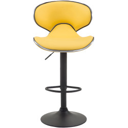 Lot de 2 tabourets de bar Las Vegas V2, similicuir, noir jaune