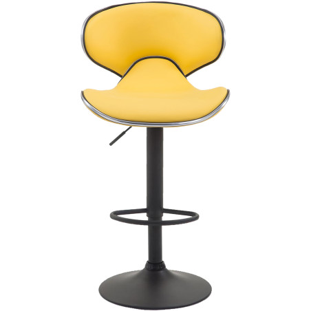 Lot de 2 tabourets de bar Las Vegas V2, similicuir, noir jaune