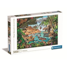 Puzzle 3000 pieces - Clementoni - African Waterhole - Images captivantes - Matériau résistant