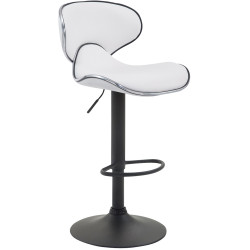 Lot de 2 tabourets de bar Las Vegas V2 simili cuir noir et blanc