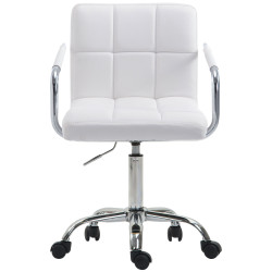 Fauteuil de bureau Lucy V2 en cuir artificiel blanc