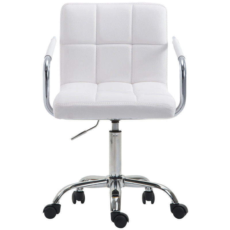 Fauteuil de bureau Lucy V2 en cuir artificiel blanc