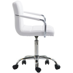Fauteuil de bureau Lucy V2 en cuir artificiel blanc