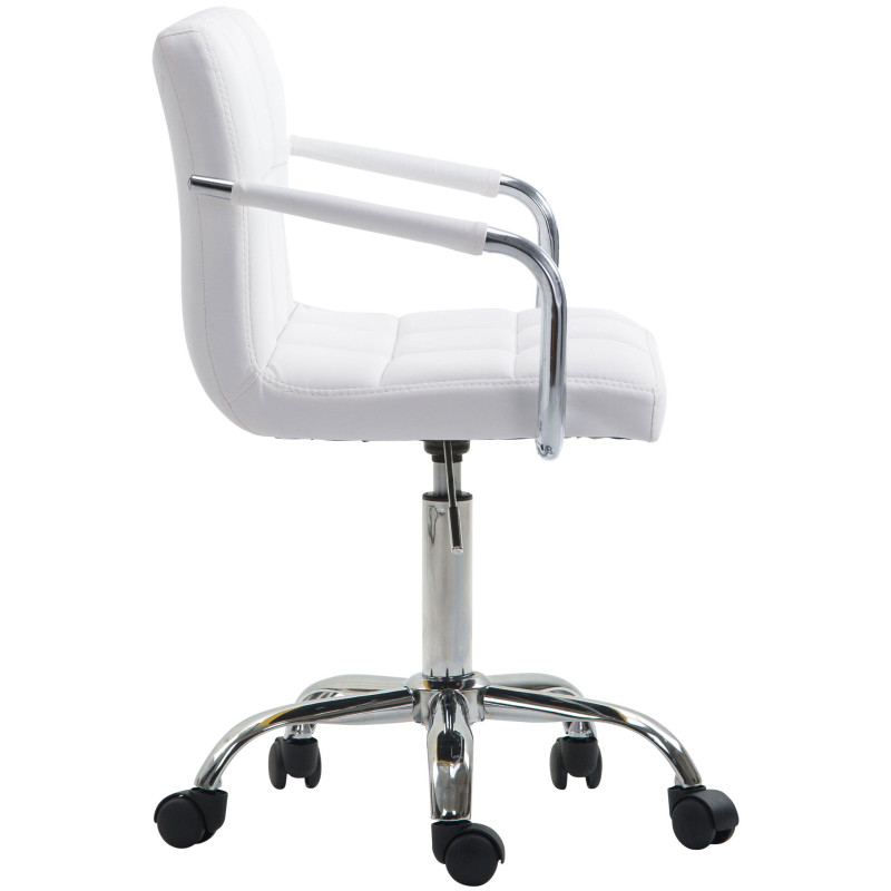 Fauteuil de bureau Lucy V2 en cuir artificiel blanc