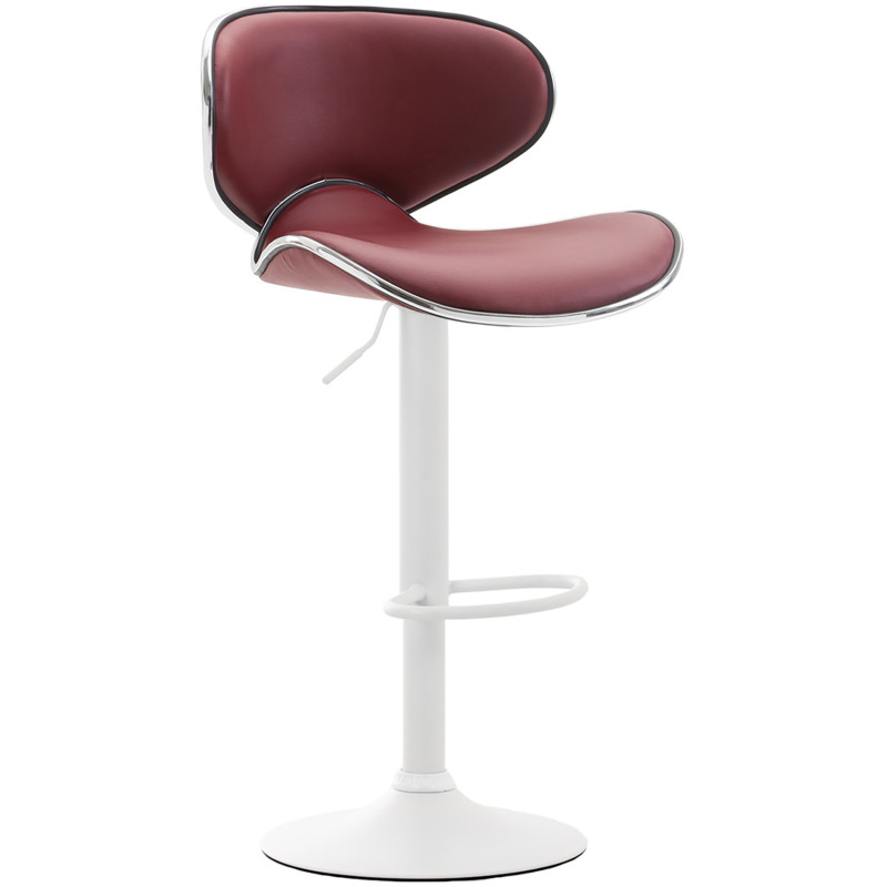 Ensemble de 2 tabourets de bar Las Vegas V2 en similicuir blanc Bordeaux rouge