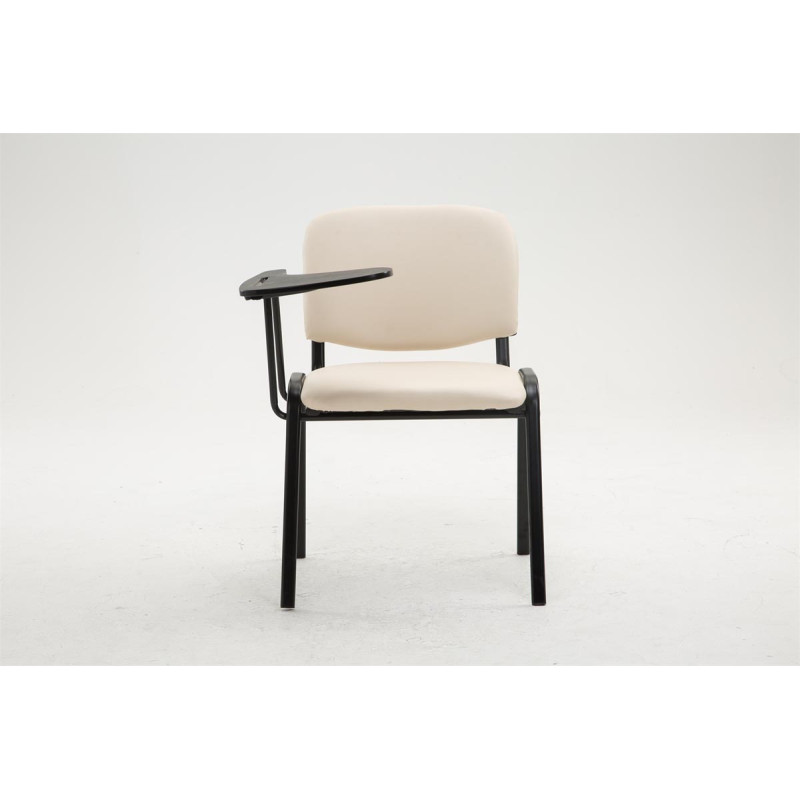 Fauteuil Ken avec table pliante en similicuir crème